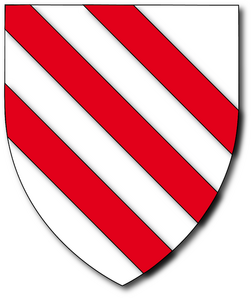 Blason d'argent à trois bandes de gueules