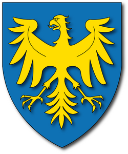 Blason d'azur à une aigle éployée d'or